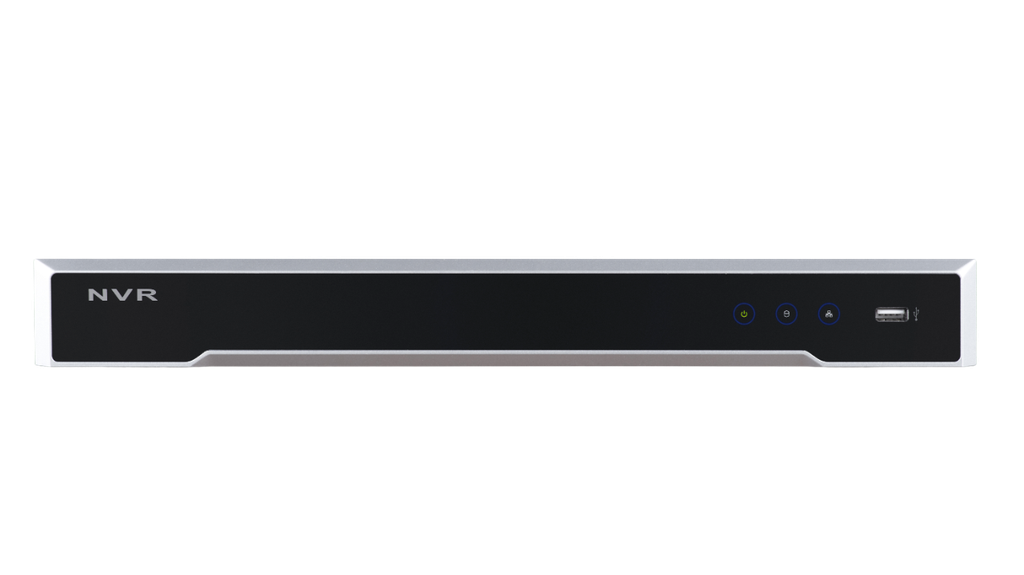 NVR 12 Megapixel (4K) / 8 canales IP / 8 Puertos PoE+ / 2 Bahaas de Disco Duro / Switch PoE 300 mts / HDMI en 4K / Soporta POS